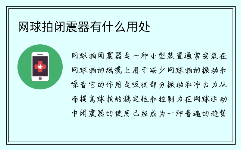 网球拍闭震器有什么用处