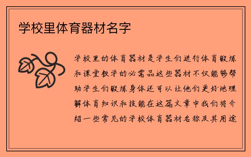 学校里体育器材名字