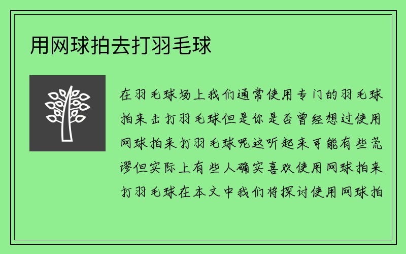 用网球拍去打羽毛球